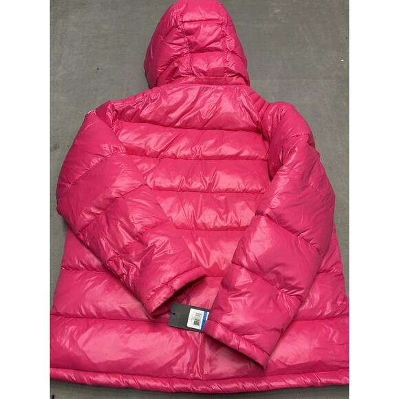 Guess Puffer Jacket Womens XL Magenta Pink Hooded Quilted Zip Pockets 119RN716 - Picture 11 of 12